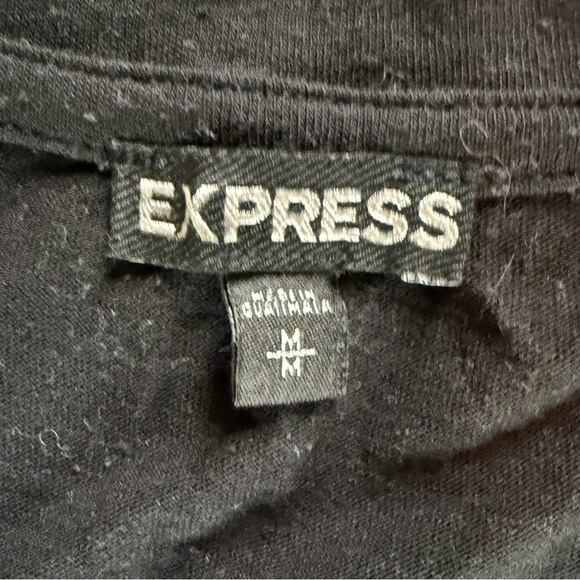 Express 'Cool Vibes' Muscle Black Tank Top Size Medium - Picture 2 of 3